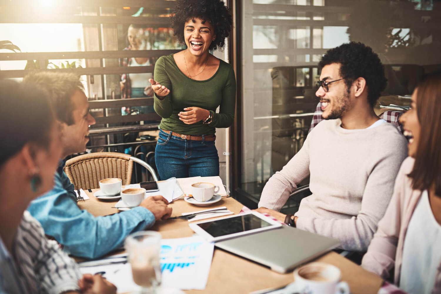 People attending a startup event